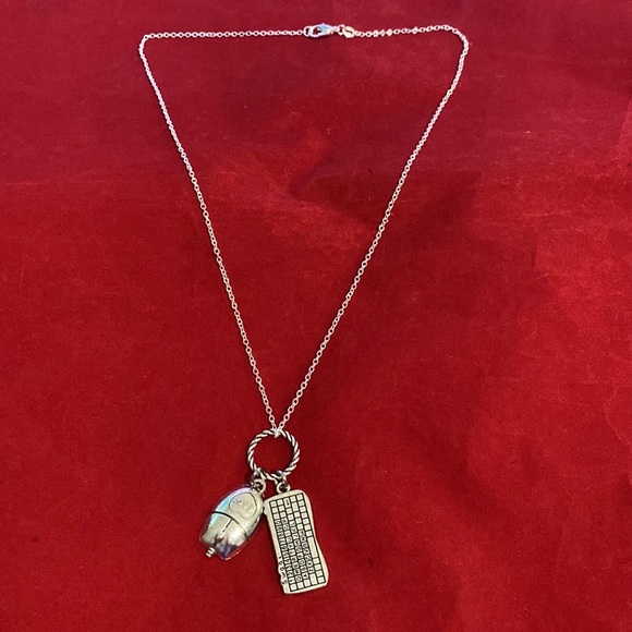 Techie Charm Necklace Computer Mouse Keyboard Tech - Picture 4 of 5